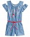 Hello Kitty Cold Shoulder Chambray Romper, Toddler Girls