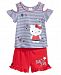 Hello Kitty 2-Pc. Cold Shoulder Top & Shorts Set, Little Girls