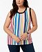 525 America Plus Size Striped Knit Tank, Created for Macy's