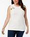 525 America Plus Size Cotton Embellished Sleeveless Sweater, Created for Macy's