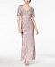 Adrianna Papell Sequined Floral Lace Gown