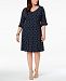 Connected Plus Size Bell-Sleeve Polka Dot Dress