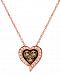Le Vian Chocolatier Diamond Heart 18" Pendant Necklace (1/3 ct. t. w. ) in 14k Rose Gold