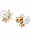Majorica Gold-Plated Sterling Silver Imitation Pearl and Crystal Earring Jackets