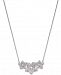 kate spade new york Silver-Tone Pave Flower Pendant Necklace, 17" + 3" extender