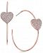 kate spade new york Rose Gold-Tone Pave Heart Hoop Earrings