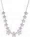 kate spade new york Silver-Tone Pave Flower Collar Necklace, 17" + 3" extender