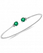 Emerald (1 ct. t. w. ) and Diamond Accent Cuff Bangle Bracelet in 14k White Gold
