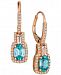 Le Vian Blueberry Zircon (2-1/5 ct. t. w. ) & Diamond (1/4 ct. t. w. ) Drop Earrings in 14k Rose Gold