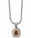 Effy Citrine (2-7/8 ct. t. w. ) & Diamond (1/5 ct. t. w. ) 18" Pendant Necklace in Sterling Silver & 18k Gold
