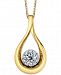 Diamond Halo Teardrop 18" Pendant Necklace (1 ct. t. w. ) in 14k Gold & White Gold