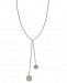 Diamond Pave Disc Lariat Necklace (1/4 ct. t. w. ) in 14k White & Rose Gold, 16" + 2" extender
