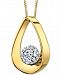 Diamond Halo Teardrop 18" Pendant Necklace (1/2 ct. t. w. ) in 14k Gold & White Gold