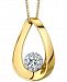 Diamond Halo Polished Teardrop 18" Pendant Necklace (1 ct. t. w. ) in 14k Gold & White Gold
