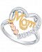 Diamond Mom Heart Ring (1/10 ct. t. w. ) in Sterling Silver & Gold- and Rose Gold-Plate