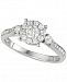 Diamond Halo Cluster Engagement Ring (3/4 ct. t. w. ) in 14k White Gold