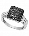 Black Diamond Square Ring in Sterling Silver (1/2 ct. t. w. )