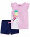 Carter's Baby Girls 2-Pc. Graphic-Print Top & Shorts Set
