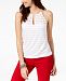 I. n. c. Petite Illusion Striped Halter Top, Created for Macy's