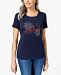 Karen Scott Petite Embellished Celebrate Graphic Top, Created for Macy's