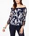 Alfani Off-The-Shoulder Printed Crochet Top, Created for Macy's