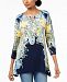 Jm Collection Petite Printed Keyhole Tunic, Created for Macy's