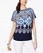 Jm Collection Petite Printed Dolman-Sleeve Top, Created for Macy's