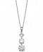 Giani Bernini Cubic Zirconia Graduated Three Stone 18" Pendant Necklace in Sterling Silver, Created for Macy's