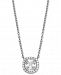 Giani Bernini Cubic Zirconia Halo 18" Pendant Necklace in Sterling Silver, Created for Macy's