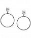 Giani Bernini Large Cubic Zirconia Drop Hoop Earrings in Sterling Silver, Created for Macy's