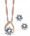 Charter Club Rose Gold-Tone 2 Pc. Set Crystal Teardrop Pendant Necklace and Stud Earrings, Created for Macy's