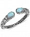 Carolyn Pollack Turquoise/Rock Crystal Doublet Cuff Bracelet in Sterling Silver