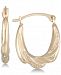 Draped Design Hoop Earrings in 10k Gold