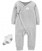 Carter's Baby Boys & Baby Girls 2-Pc. Side Snap Coverall & Socks Set