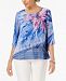 Jm Collection Petite Printed Crisscross-Hem Top, Created for Macy's