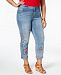 Style & Co Plus Size Liberty Embroidered Boyfriend-Fit Ankle Jeans, Created for Macy's