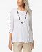 Alfred Dunner Barcelona Necklace Crepe Top