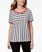 Alfred Dunner Barcelona Mitered-Striped Top