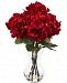 Nearly Natural 18"H Red Hydrangea Silk Flower Arrangement