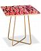 Deny Designs Ninola Design Red Modern Brushstrokes Painting Stripes Square Side Table