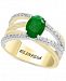 Final Call by Effy Emerald (1-1/8 ct. t. w. ) & Diamond (1/3 ct. t. w. ) Crisscross Ring in 14k Gold & White Gold
