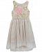 Rare Editions Embroidered Floral Illusion Neck Dress, Little Girls