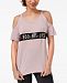 Material Girl Active Juniors' Cold-Shoulder Graphic T-Shirt, Created for Macy's