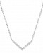 Elsie May Diamond Accent Chevron Collar Necklace in Sterling Silver, 15" + 1" extender, Created for Macy's