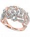 Effy Diamond Pave Floral-Inspired Statement Ring (5/8 ct. t. w. ) in 14k Rose Gold