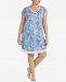 Ellen Tracy Plus Size Printed Chiffon-Hem Short Nightgown
