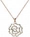 Giani Bernini Openwork Rose 18" Pendant Necklace in Sterling Silver & 18k Rose Gold-Plated Sterling Silver, Created for Macy's