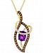 Le Vian Grape Amethyst (9/10 ct. t. w. ) & Diamond (5/8 ct. t. w. ) Abstract Swirl 18" Pendant Necklace in 14k Gold