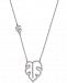 I. n. c. Silver-Tone Pave Leaf Pendant Necklace, 20" + 3" extender, Created for Macy's