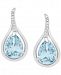 Aquamarine (1-7/8 ct. t. w. ) and Diamond Accent Teardrop Stud Earrings in 14k White Gold